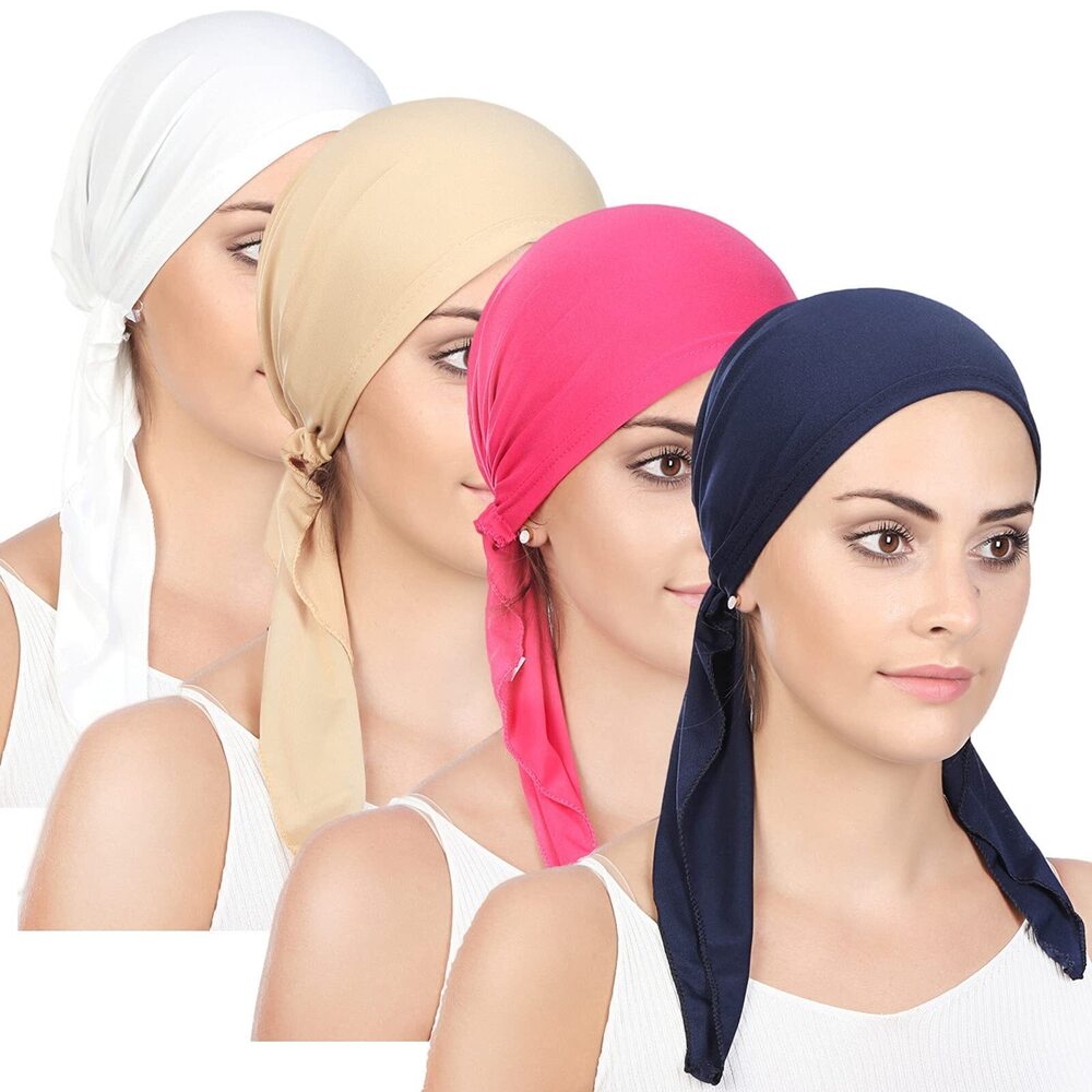 9885 Qhome Rhinestone Head Scarf Head Wrap Chemo Cap Spandex Bandana Du Rag